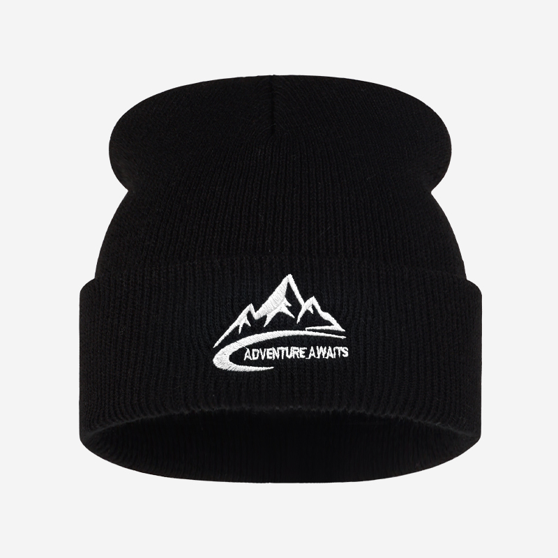 Outdoor Adventure Holidays - Mountain Adventure Awaits Embroidery Knit Beanie